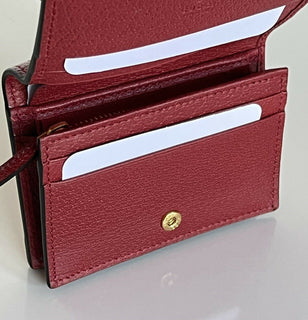 Neu mit Etikett: Gucci GG Ophidia Red Supreme Bifold-Geldbörse aus beschichtetem Canvas mit Blumenmuster 523155 