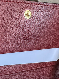 Neu mit Etikett: Gucci GG Ophidia Red Supreme Bifold-Geldbörse aus beschichtetem Canvas mit Blumenmuster 523155 