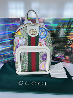 NEUER GUCCI GG Supreme Monogram Flora Web Ophidia Mittelgroßer Tagesrucksack 547965 Italien