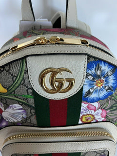 NEUER GUCCI GG Supreme Monogram Flora Web Ophidia Mittelgroßer Tagesrucksack 547965 Italien