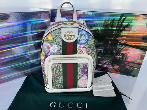 НОВЫЙ Рюкзак среднего размера GUCCI GG Supreme Monogram Flora Web Ophidia 547965 Италия