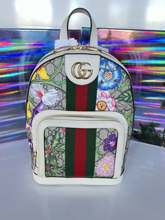 NEUER GUCCI GG Supreme Monogram Flora Web Ophidia Mittelgroßer Tagesrucksack 547965 Italien