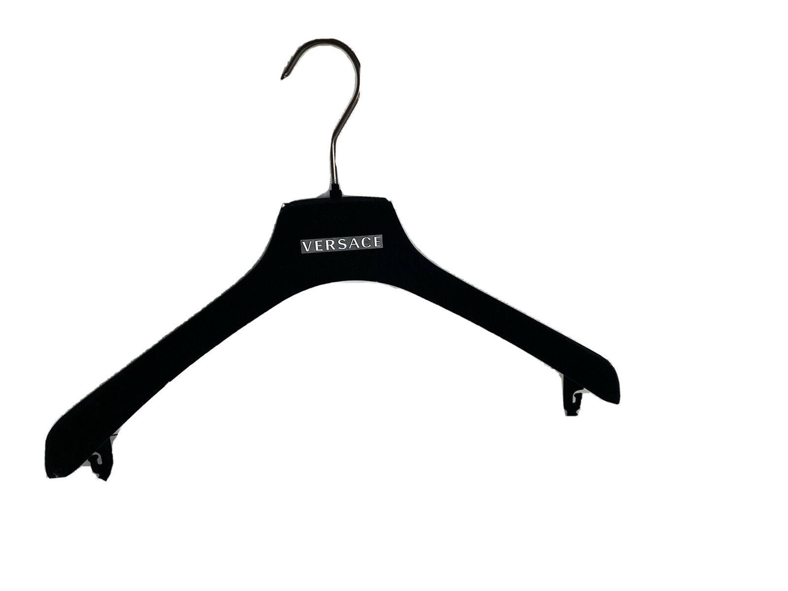 Черные бархатные вешалки-свитеры VERSACE с серебряной фурнитурой, 15 x 7 дюймов 