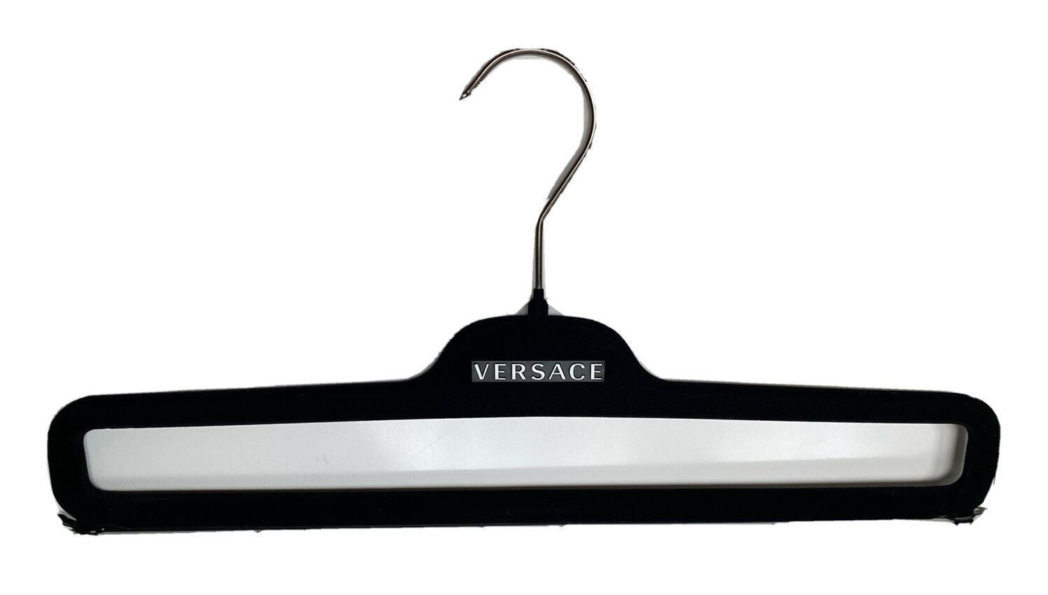 VERSACE Black Velvet 15" Pants Hangers with Silver Hardware