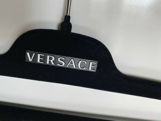 VERSACE Black Velvet 15" Pants Hangers with Silver Hardware
