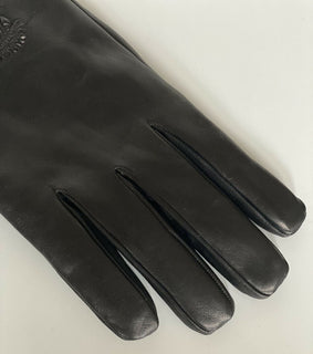 Neu mit Etikett: 565 $ Gucci Herren-Leder-Tiger-Handschuhe, Schwarz, Größe 9, hergestellt in Italien 