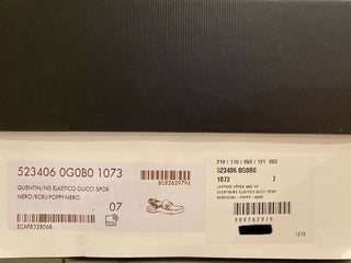 NIB Gucci Herren Horsebit Leder Slip On Schwarze Sandalen 7,5 US (Gucci 7) IT 523406 