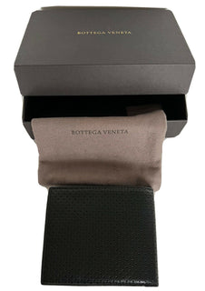 Neu mit Etikett: 440 $ Bottega Veneta Herren-Leder-Bifold-Geldbörse Schwarz 113993 Hergestellt in Italien 