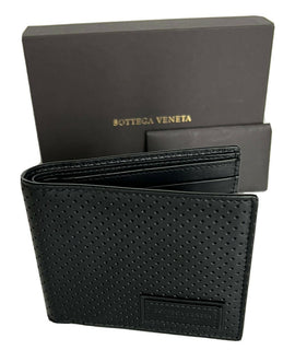 Neu mit Etikett: 440 $ Bottega Veneta Herren-Leder-Bifold-Geldbörse Schwarz 113993 Hergestellt in Italien 