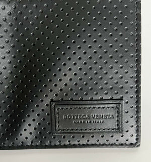 Neu mit Etikett: 440 $ Bottega Veneta Herren-Leder-Bifold-Geldbörse Schwarz 113993 Hergestellt in Italien 