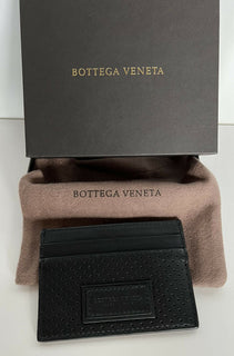 Neu mit Etikett: 250 $ Bottega Veneta Herren-Kartenetui aus Leder, Schwarz 551811 Hergestellt in Italien 