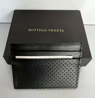 Neu mit Etikett: 250 $ Bottega Veneta Herren-Kartenetui aus Leder, Schwarz 551811 Hergestellt in Italien 