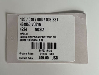 Neu mit Etikett: 710 $ Bottega Veneta Reißverschluss-Geldbörse Napa Kobaltblau 464850 Hergestellt in Italien 