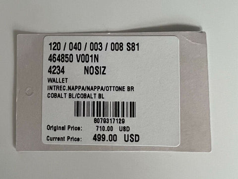 NWT 710 долларов США Кошелек Bottega Veneta на молнии Napa Cobalt Blue 464850 Сделано в Италии 