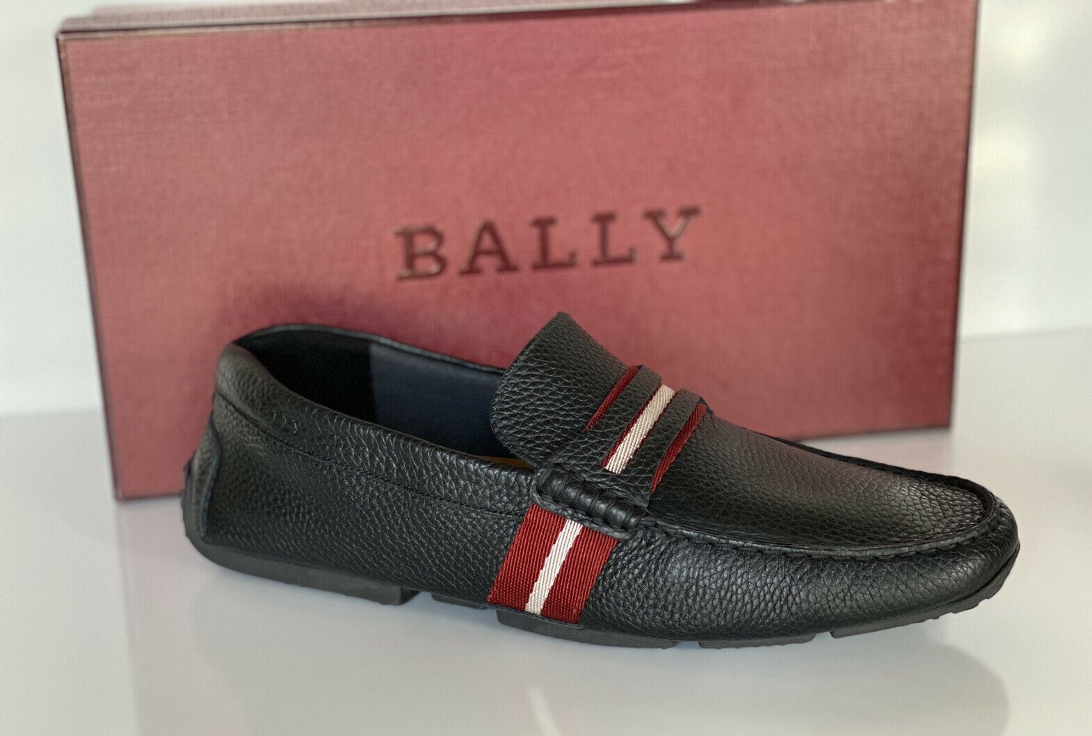 NIB Bally Herren-Fahrerschuhe aus genarbtem Rindsleder, Schwarz, 9,5 D, US 6228298, Italien 