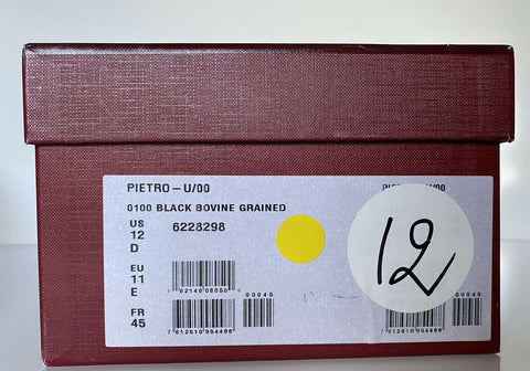 NIB Bally Herren-Fahrerschuhe aus genarbtem Rindsleder, Schwarz, 12 D, US 6228298, Italien 