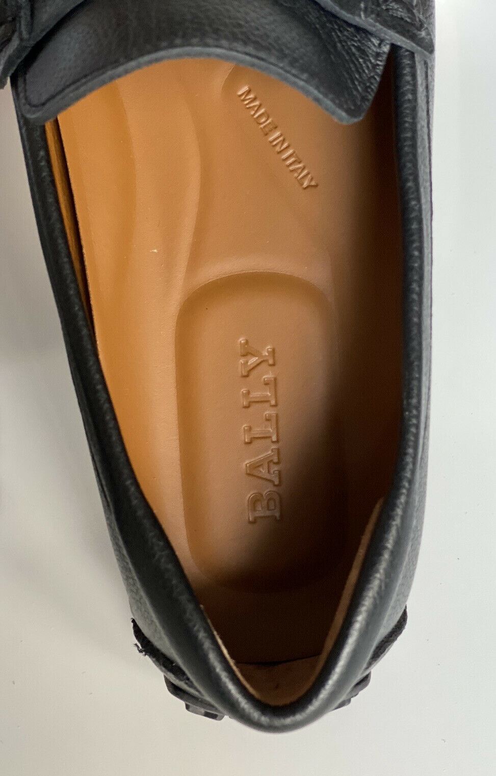 NIB $510 Bally Pitaval Mens Bovine Leather Driver Shoes Black 10.5 US 6227955 IT