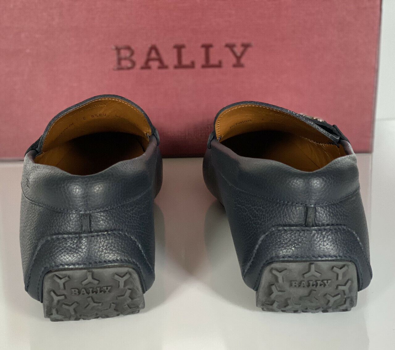 NIB $510 Bally Pitaval Mens Bovine Leather Driver Shoes Blue 9.5 US 6227956 IT