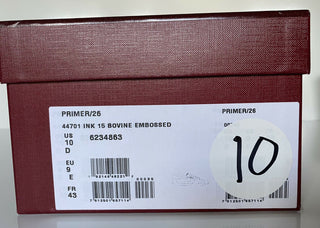 NIB Bally Primer Herren-Turnschuhe aus Rindsleder mit Prägung, Blau, 10 US 6234863, Italien 