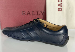 NIB Bally Primer Herren-Turnschuhe aus Rindsleder mit Prägung, Blau, 13 US 6234863, Italien 