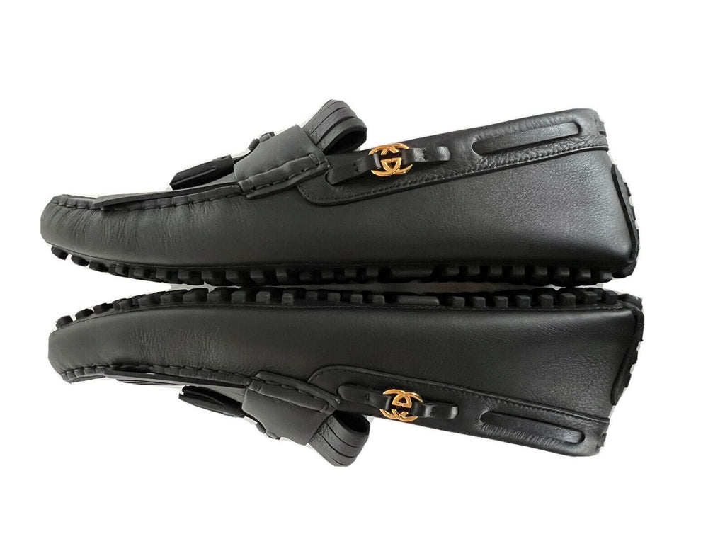 NIB Gucci Herren-Fahrerschuhe aus weichem Clove-Kalbsleder, Schwarz, 9,5 US/8,5 UK, 624699 