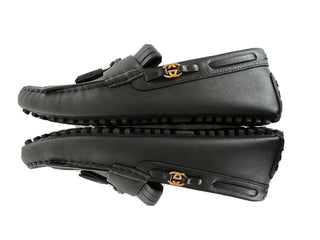 NIB Gucci Herren-Fahrerschuhe aus weichem Clove-Kalbsleder, Schwarz, 9,5 US/8,5 UK, 624699 