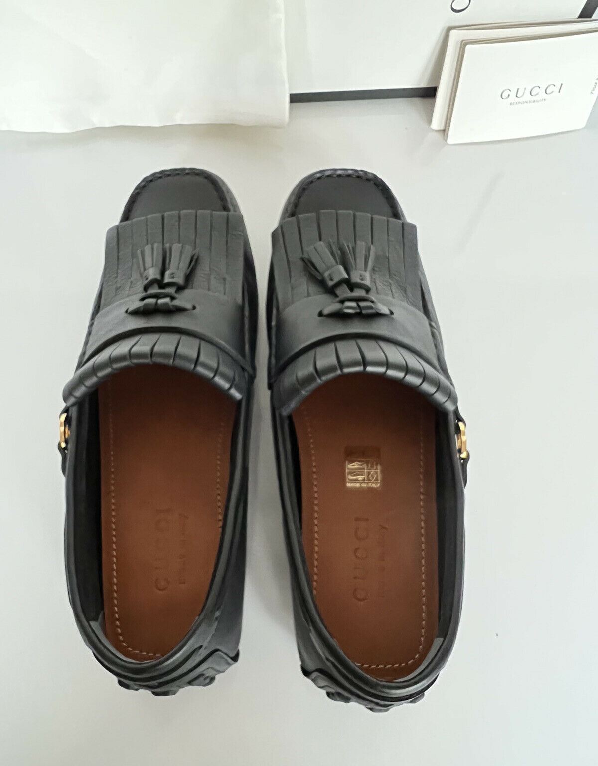 NIB Gucci Men's Clove Calf Soft Leather Driver Shoes Black 9.5 US/8.5 UK 624699