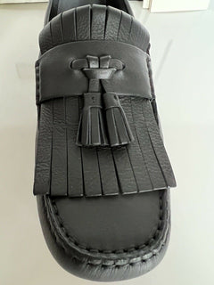 NIB Gucci Herren-Fahrerschuhe aus weichem Clove-Kalbsleder, Schwarz, 9,5 US/8,5 UK, 624699 