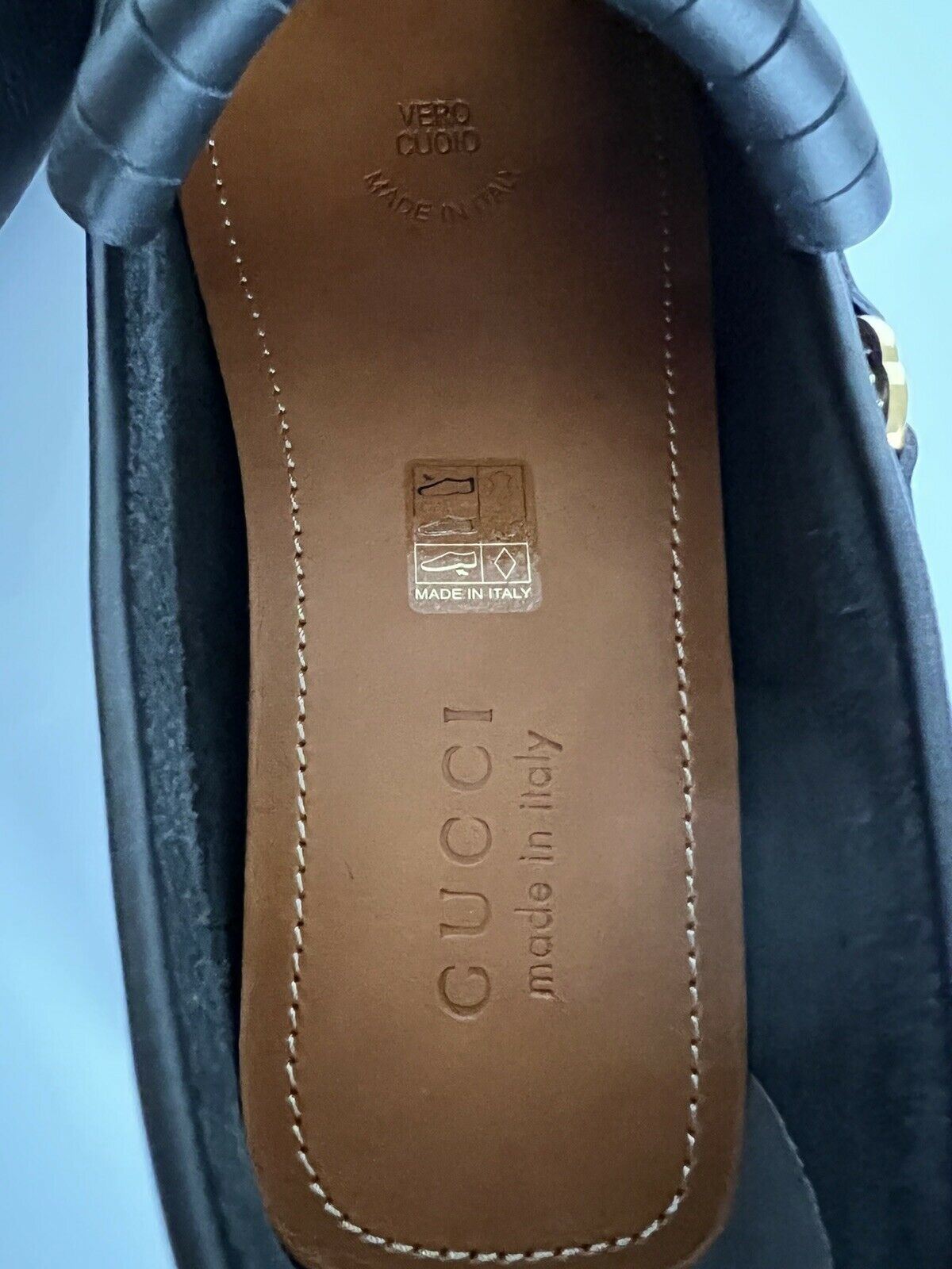 NIB Gucci Herren-Fahrerschuhe aus weichem Clove-Kalbsleder, Schwarz, 10 US/9 UK, 624699 