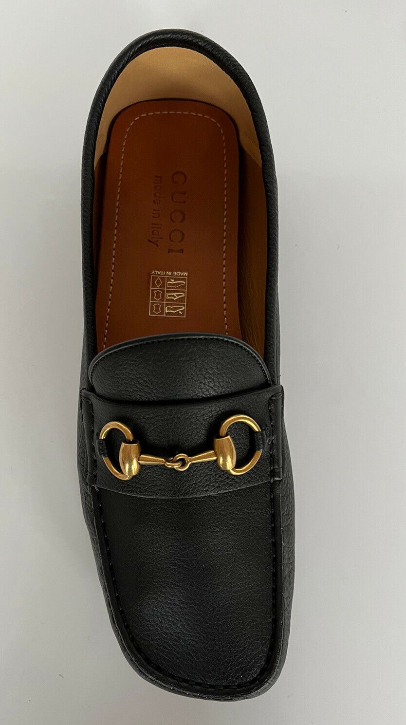 NIB Gucci Men's Hebron Horsebit Leather Driver Shoes Black 8 US/ 7 UK 548604 IT