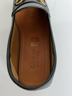 NIB Gucci Herren Hebron Horsebit Leder Fahrerschuhe Schwarz 8,5 US /7,5 UK 548604 