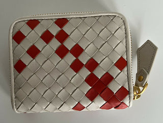 Neu mit Etikett: 470 $ Bottega Veneta Reißverschluss-Leder-Geldbörse Münzbörse Mist/Poppy 566512 Italien 