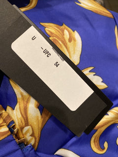 NWT $1100 Versace Men's Barocco Intante Hooded Jacket Windbreaker Blue 54 US