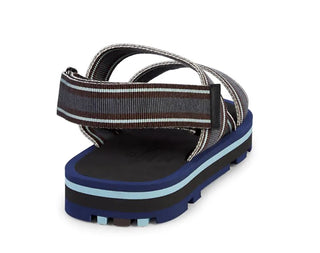 NIB $675 Valentino Grip-Tape Slingback Canvas Graue Sandalen 8 US (41 Euro) 