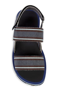 NIB $675 Valentino Grip-Tape Slingback Canvas Graue Sandalen 8 US (41 Euro) 