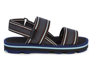 NIB $675 Valentino Grip-Tape Slingback Canvas Graue Sandalen 8 US (41 Euro) 