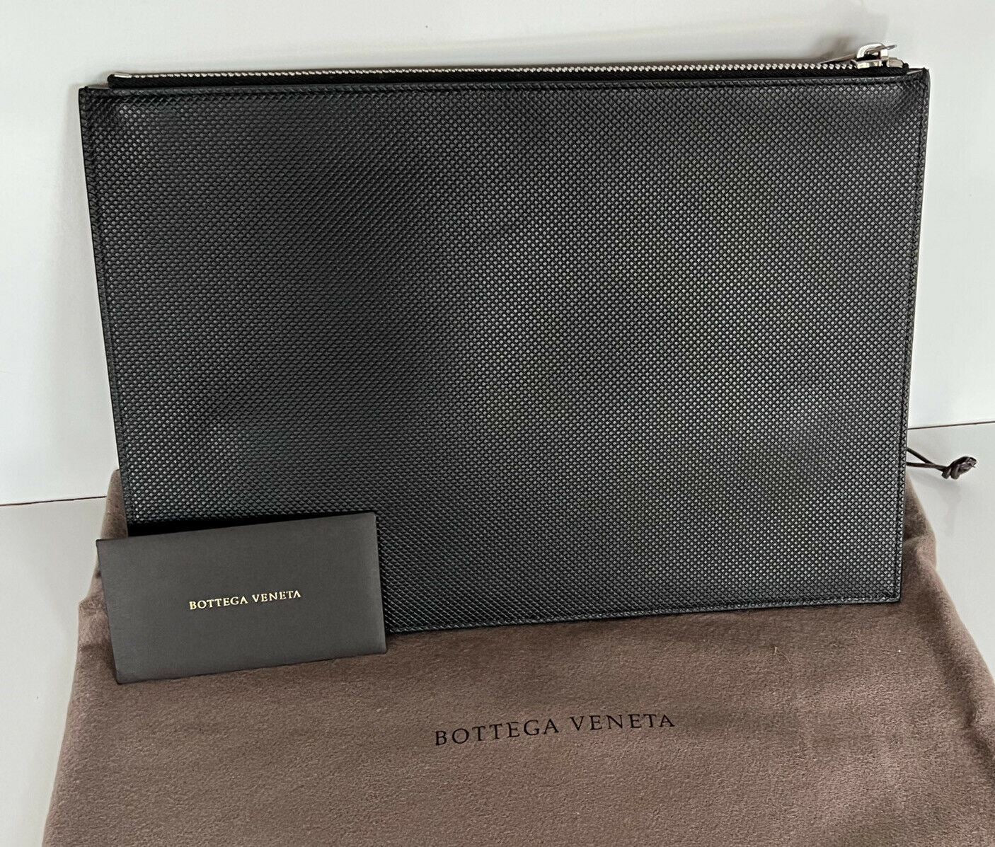 NWT $720 Bottega Veneta Marco Polo Black Leather Large Pouch 578213