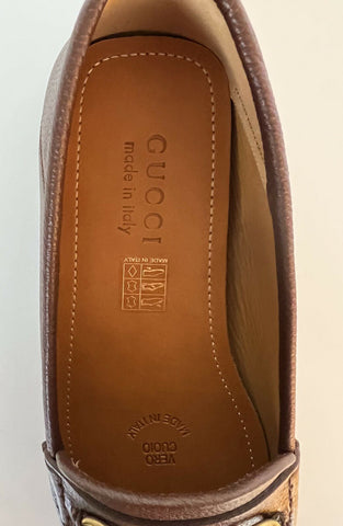 NIB Gucci Herren Hebron Horsebit Leder Fahrerschuhe Braun 8,5 US/7,5 UK 548604 