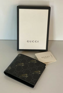 Neu mit Etikett: Gucci GG Lion Lozenge Bifold Wallet 597625 Hergestellt in Italien 