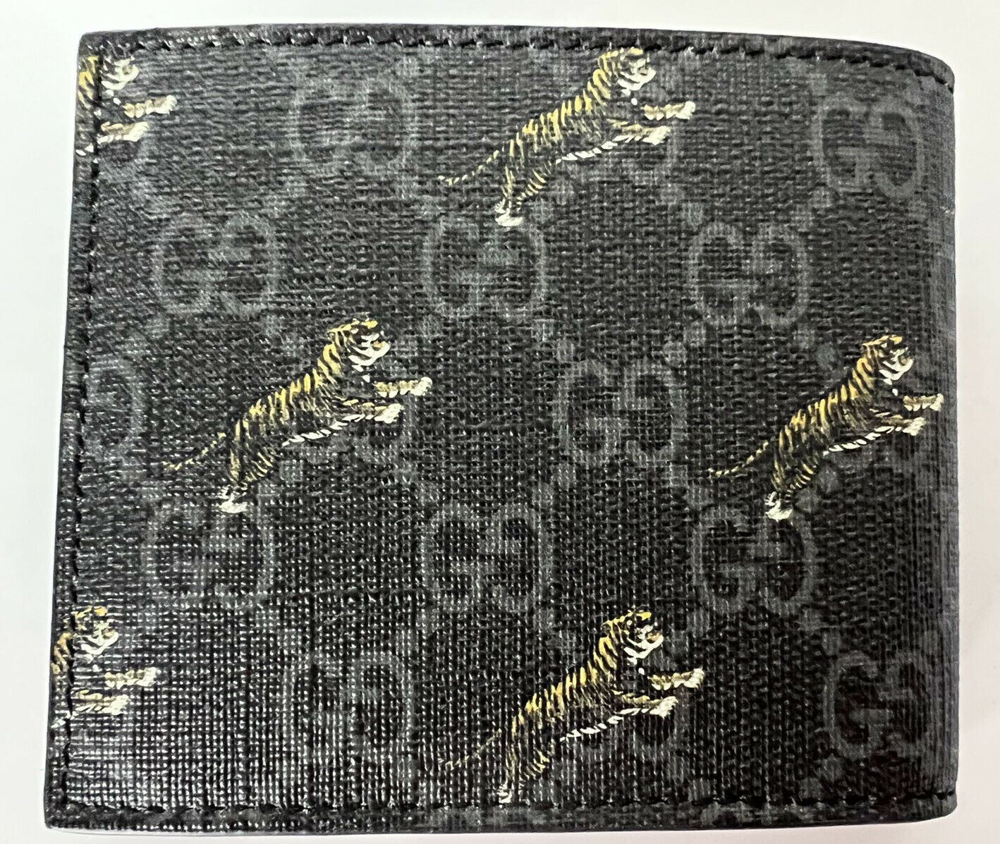 NWT Gucci GG Lion Lozenge Bifold Wallet 597625 Made in Italy