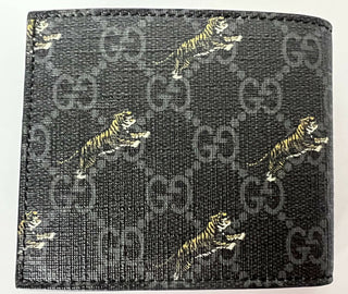 Neu mit Etikett: Gucci GG Lion Lozenge Bifold Wallet 597625 Hergestellt in Italien 
