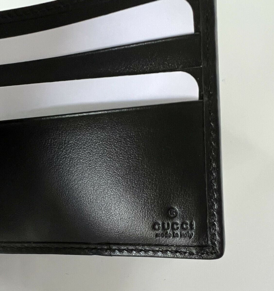 Neu mit Etikett: Gucci Monogram Pattern Bifold Leder gepolsterte Geldbörse Schwarz Italien 601095 