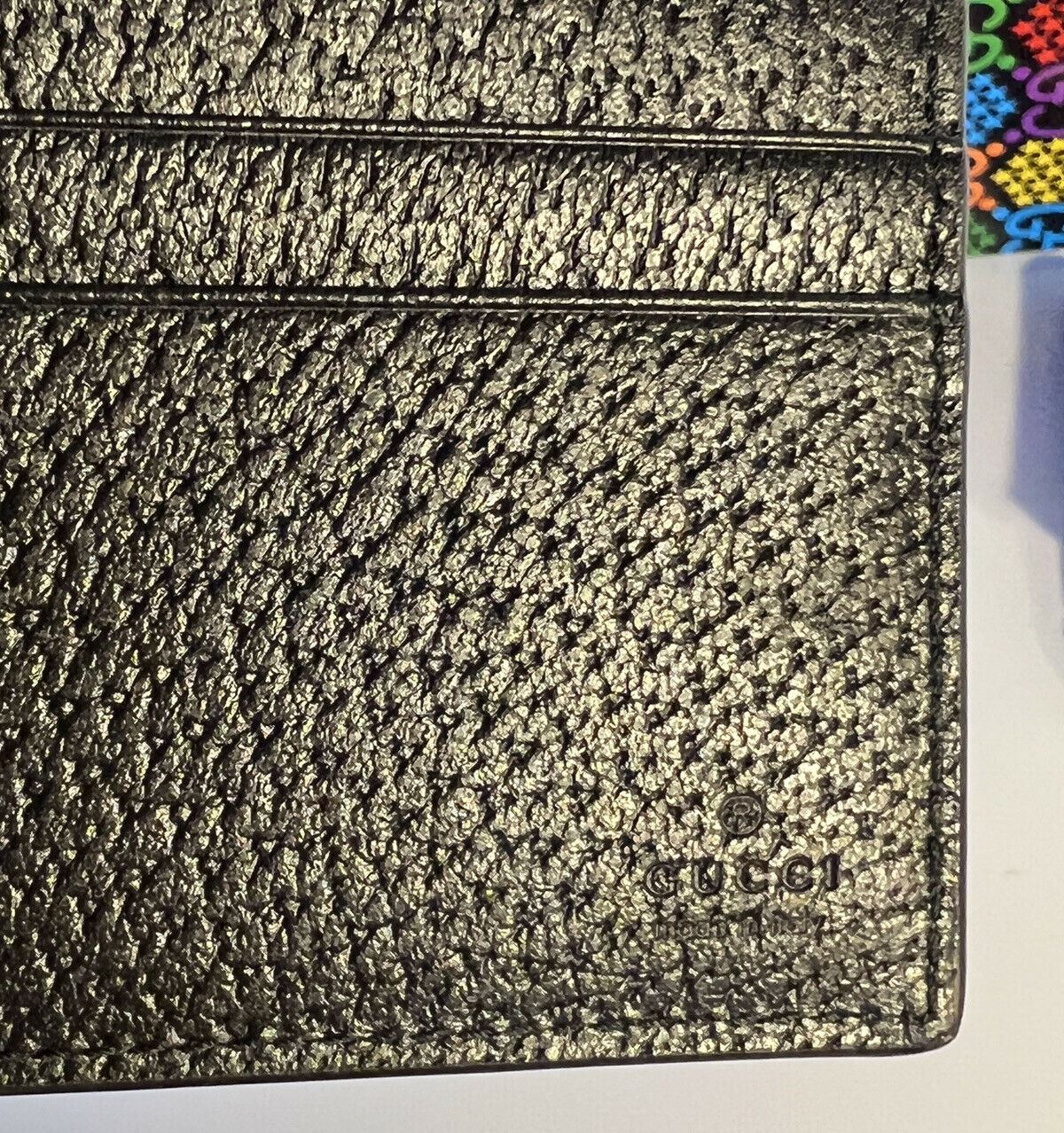 NWT Gucci GG Психоделический кошелек двойного сложения, сделано в Италии 601089 