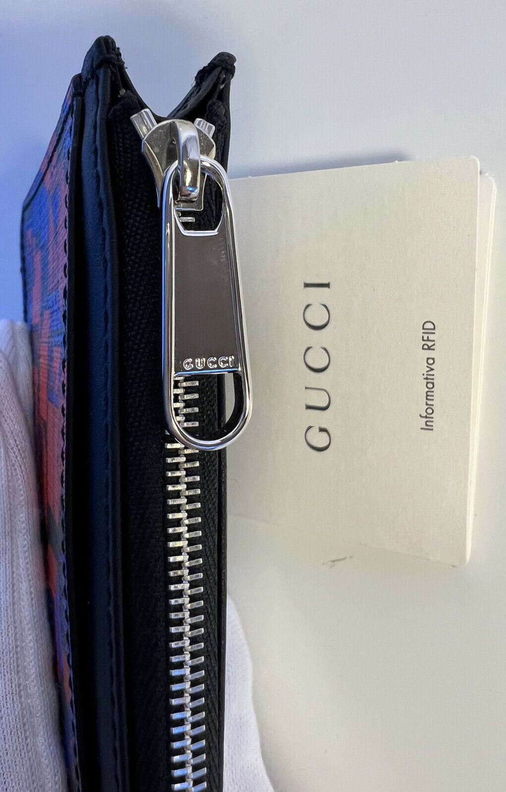 NWT Gucci G Space Macro Zip Coin Wallet Made in Italy 628471