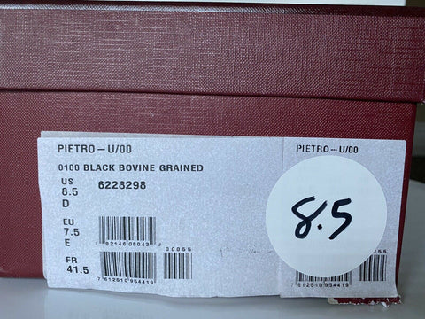 NIB Bally Mens Bovine Grained Leather Driver Shoes Black 8.5 D US 6228298 Italy