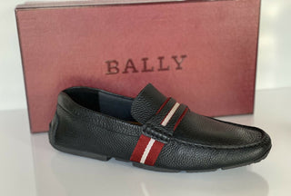 NIB Bally Herren-Fahrerschuhe aus genarbtem Rindsleder, Schwarz, 10 D, US 6228298, Italien 