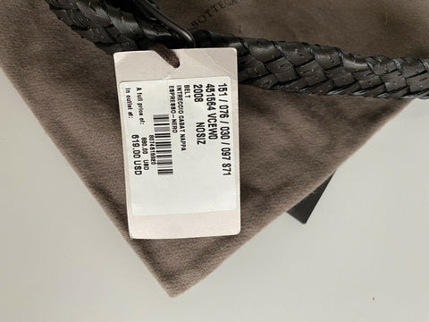 NWT 880 $ Bottega Veneta Intrecciato Cabat Nappaleder Espressogürtel IT 451564 