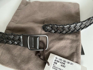 NWT $880 Bottega Veneta Intrecciato Cabat Nappa Leather Espresso Belt IT 451564