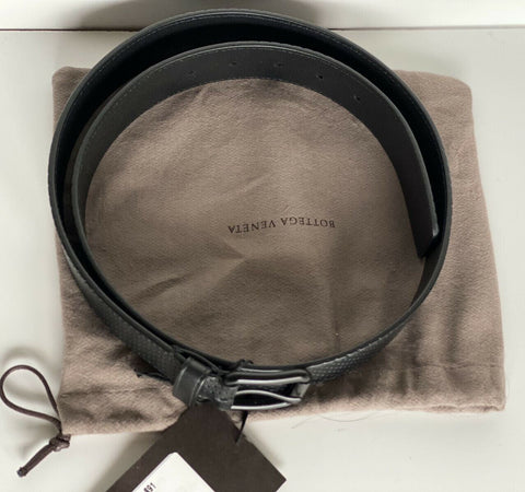 NWT $490 Черный ремень Bottega Veneta Leggero из перфорированной телячьей кожи 100/40 571068 