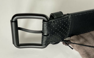 NWT 490 $ Bottega Veneta Perforierter Leggero-Kalbsleder-Schwarzgürtel 100/40 571068 
